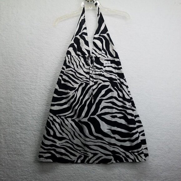 La Blanca Rod Beattie Swimsuit Cover Up Size Medium Halter Black White Zebra - Picture 1 of 7